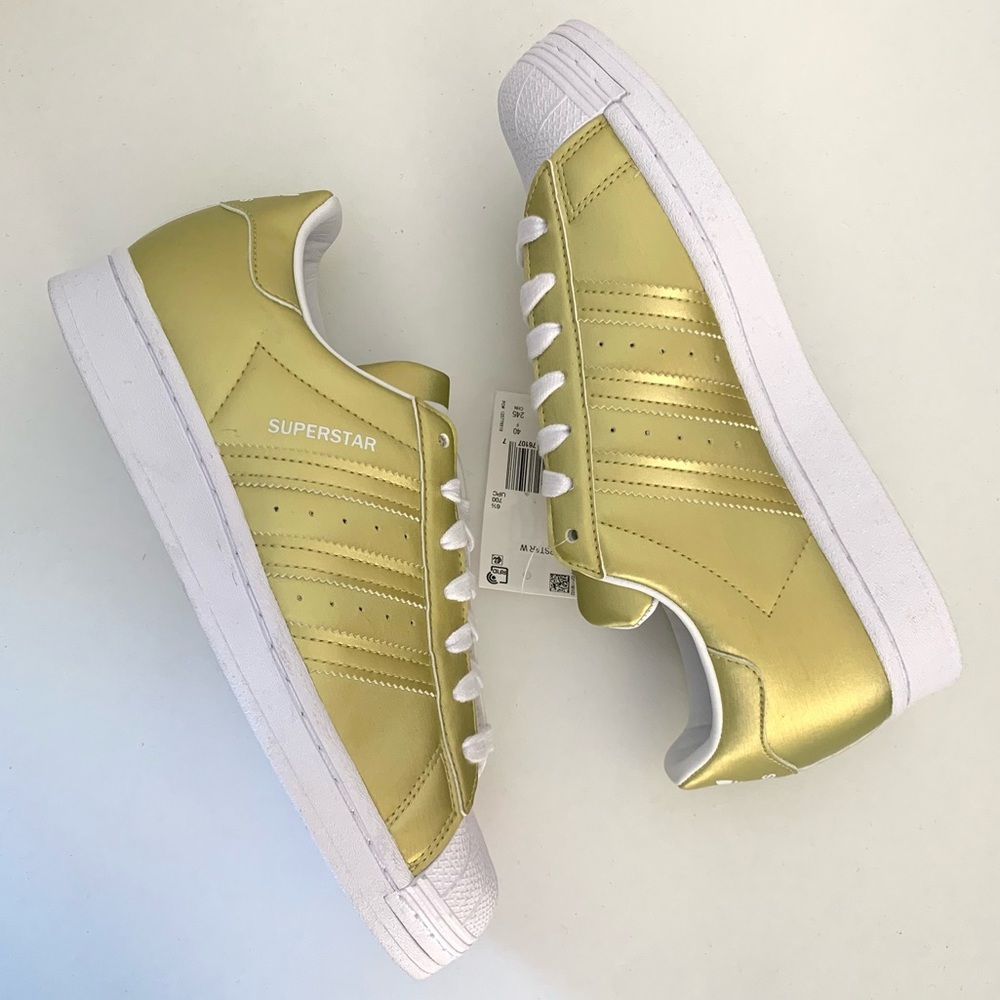 Adidas Superstar Metallic Gold FY1154 leather tre - Picture 12 of 12
